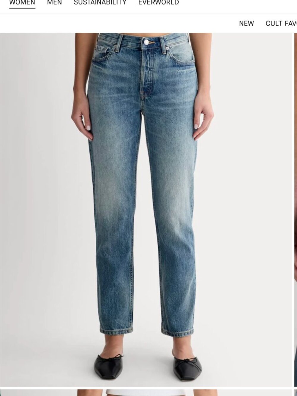 Everlane The 90s Cheeky Jean Women's Size 33S Ankle Organic Cotton High Rise